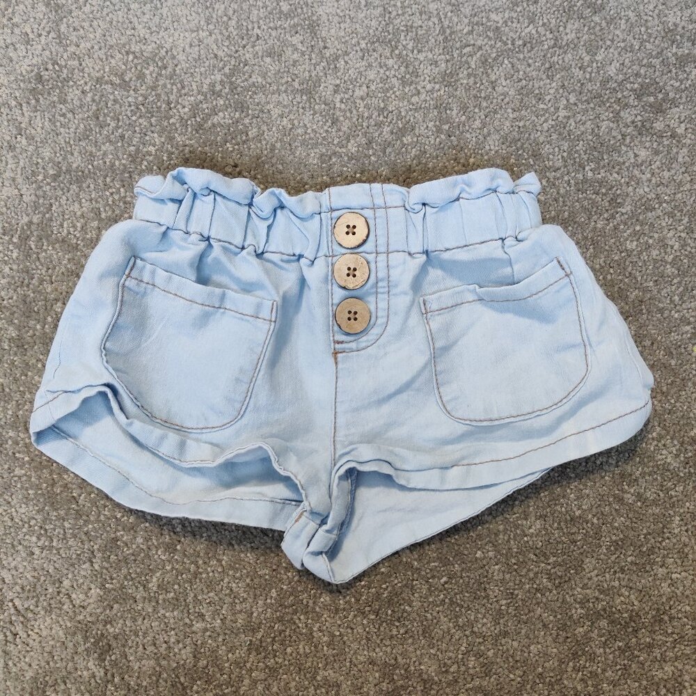 Nanette Lepore Girls Shorts Size 4 Years Cotton Blend Light Blue Summer Casual